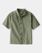 Kid Short-Sleeve Button-Down Pocket Shirt - Green, image 1 of 3 slides