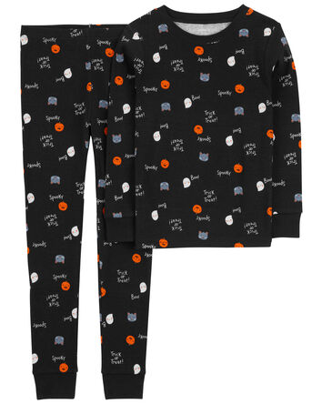 Kid 2-Piece Black Halloween 100% Cotton PJs , 