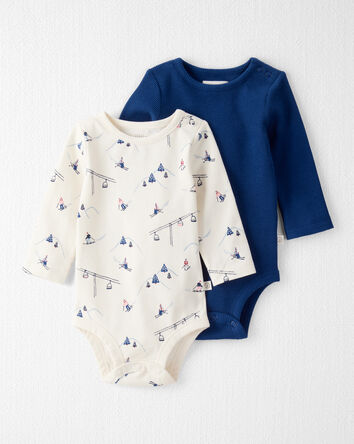 Baby 2-Pack Organic Cotton Bodysuits , 