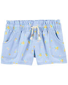 Toddler Floral Print Paperbag Twill Shorts, image 1 of 2 slides