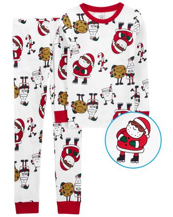 Kid 2-Piece Santa Cookies 100% Snug Fit Cotton Pajamas, 