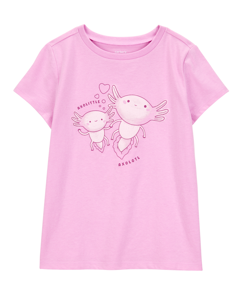 Kid Axolotl Short-Sleeve Graphic Tee - Pink, image 1 of 3 slides