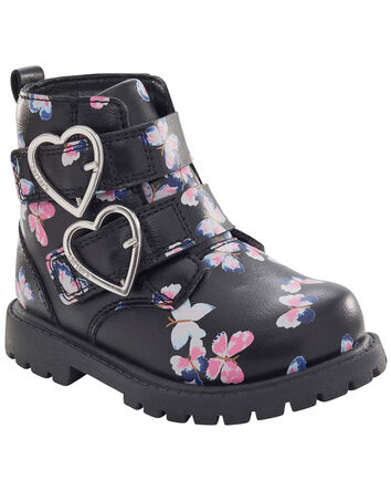 Toddler Butterfly Heart Buckle Boots, 