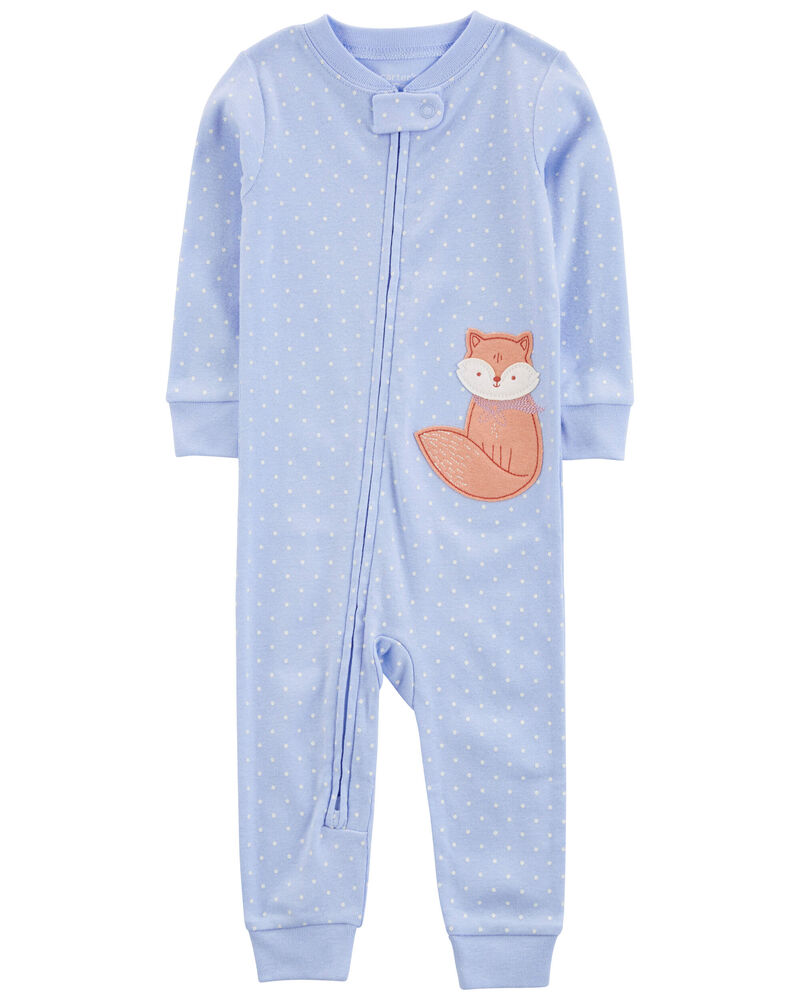 Toddler 1-Piece Fox 100% Snug Fit Cotton Footless Pajamas, image 1 of 4 slides