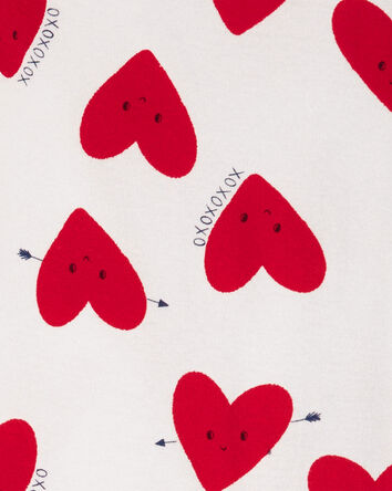 Baby Heart Print Valentine's Day Cotton 2-Piece Pajamas, 