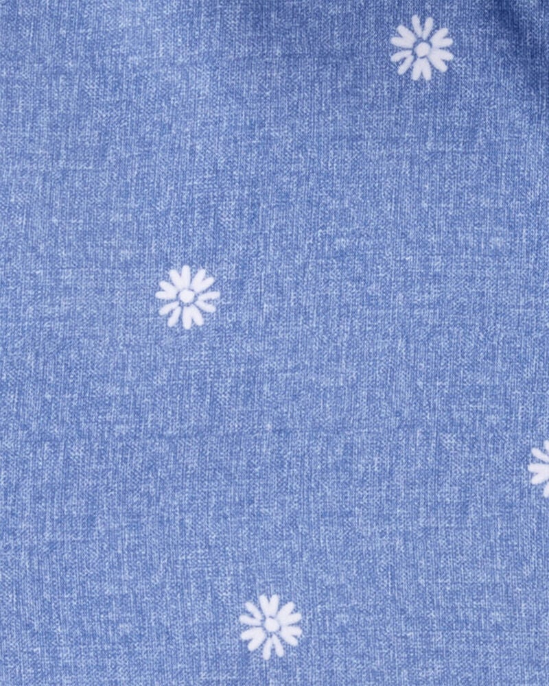 Toddler Daisy-Print Chambray Jacket - Blue, image 3 of 3 slides