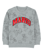 Kid Super Mario Bros Pullover - Grey, image 1 of 2 slides