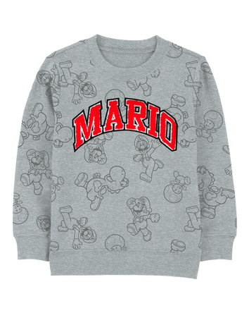Kid Super Mario Bros Pullover - Grey, 