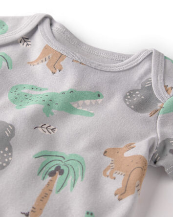 Baby 3-Pack Organic Cotton Bodysuits in Aussie Friends Print, 