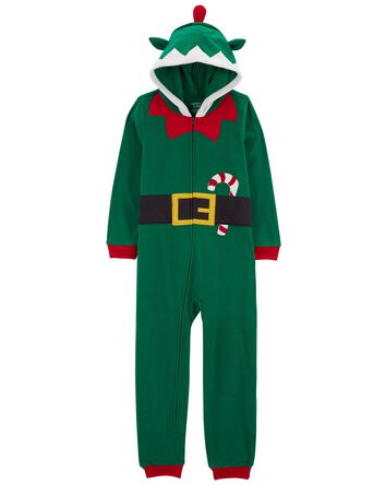 Kid 1-Piece Elf Fleece Costume Pajamas, 