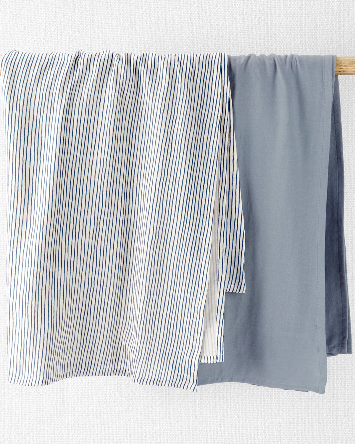 Rhino Grey, Painterly Stripes Baby 2Pack Organic Cotton Muslin Swaddle
