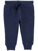 Navy - Baby Quilted Double Knit Joggers