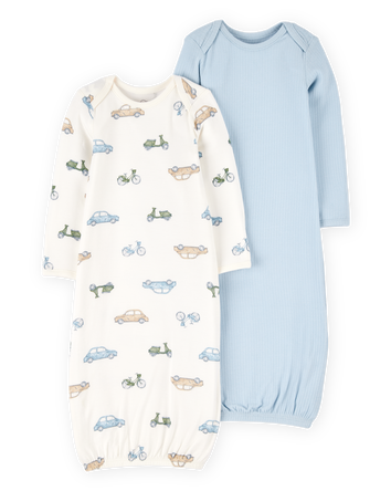Baby Boy 2-Pack PurelySoft Sleeper Gowns - Blue, 