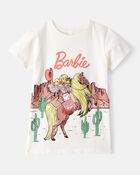 Kid Mattel Barbie Western Cowgirl Short-Sleeve Graphic Tee - White, image 1 of 2 slides