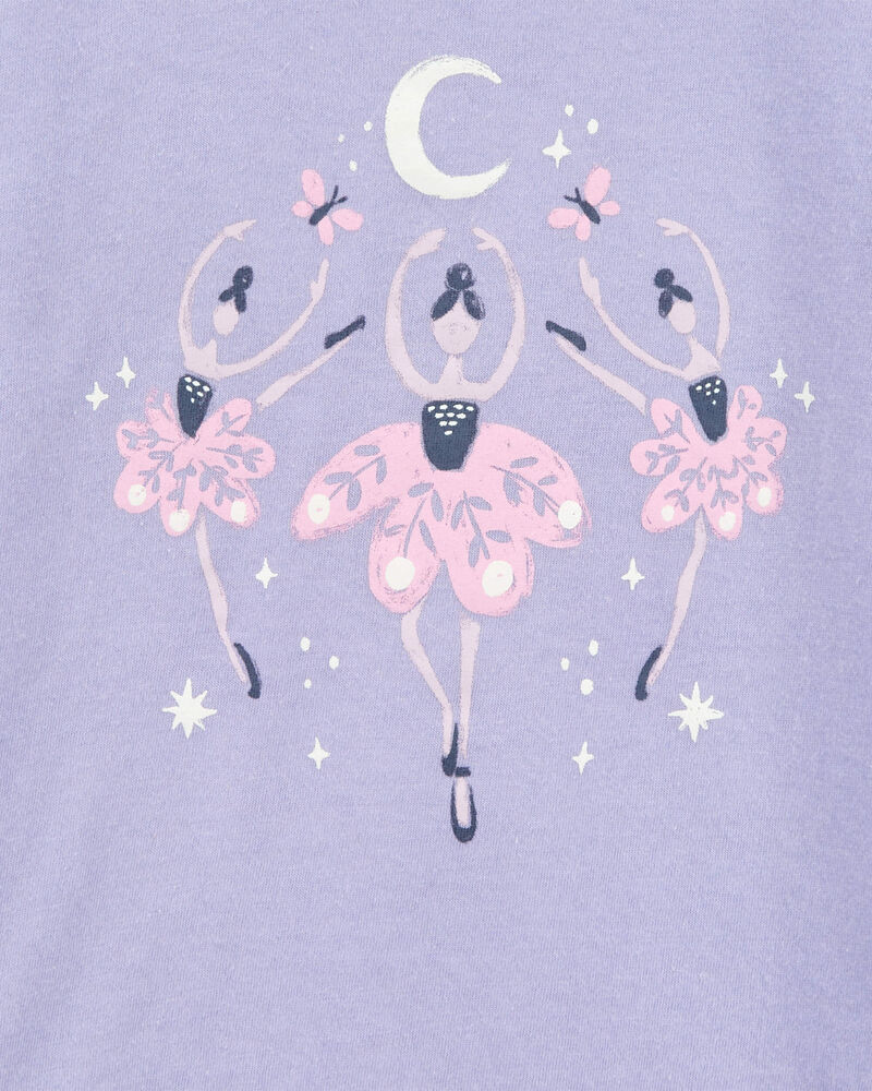 Toddler Girl Ballerina Short-Sleeve Graphic Tee - Purple, image 2 of 3 slides