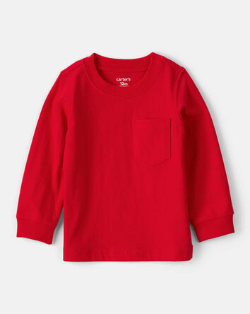 Baby Boy Long-Sleeve Pocket Tee - Red, 