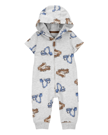 Baby Construction Hooded Jumpsuit, 