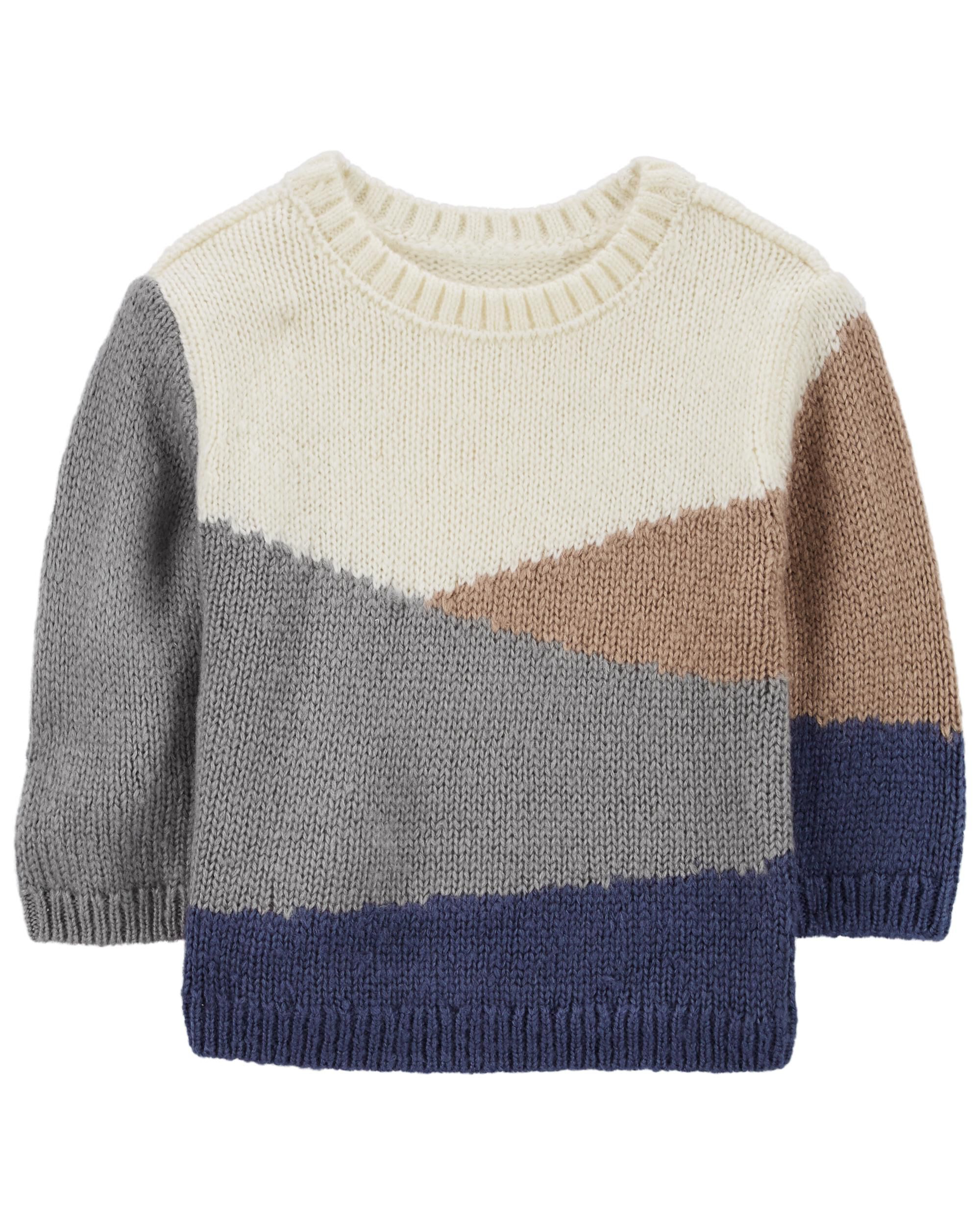 Baby Colorblock Mohair Like Sweater
