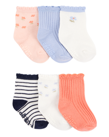 Baby 6-Pack Floral Ruffle Booties, 