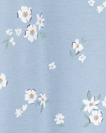 Baby Floral 2-Way Zip Cotton Sleep & Play Pajamas - Blue, 