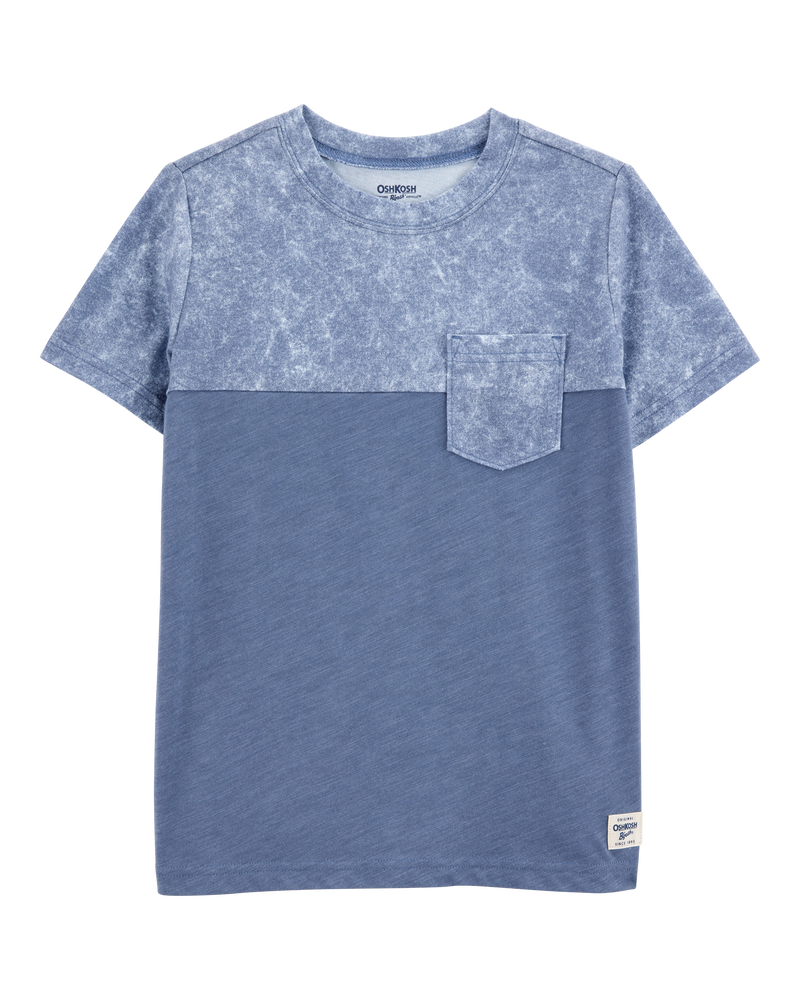 Kid Solid Short-Sleeve Pocket Tee - Blue, image 1 of 3 slides