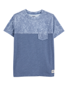 Kid Solid Short-Sleeve Pocket Tee - Blue, image 1 of 3 slides