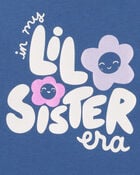Toddler Girl Lil' Sister Short-Sleeve Graphic Tee - Blue, image 2 of 3 slides