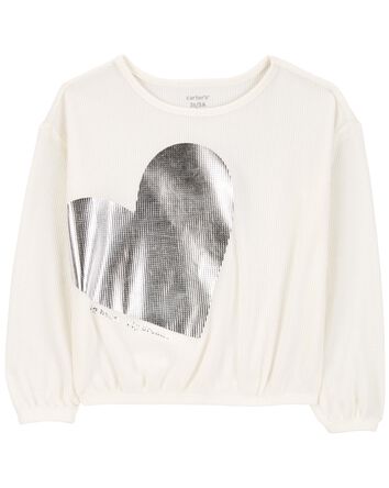 Baby Metallic Heart Thermal Top, 