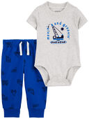 Blue - Baby 2-Piece Construction Bodysuit and Pants Set