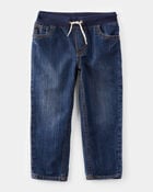 Toddler Pull-On Denim Pants - Blue, image 1 of 4 slides