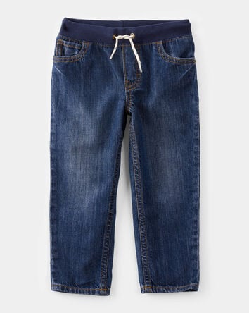 Toddler Pull-On Denim Pants - Blue, 