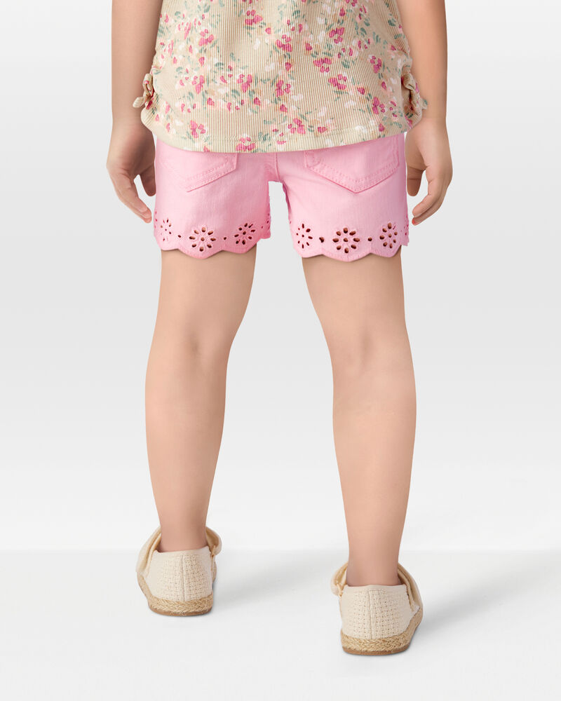 Toddler Iconic Eyelet Short - Pink, image 3 of 7 slides