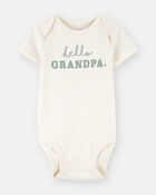 Baby Cotton Short-Sleeve Graphic Bodysuit - Ivory, image 1 of 2 slides