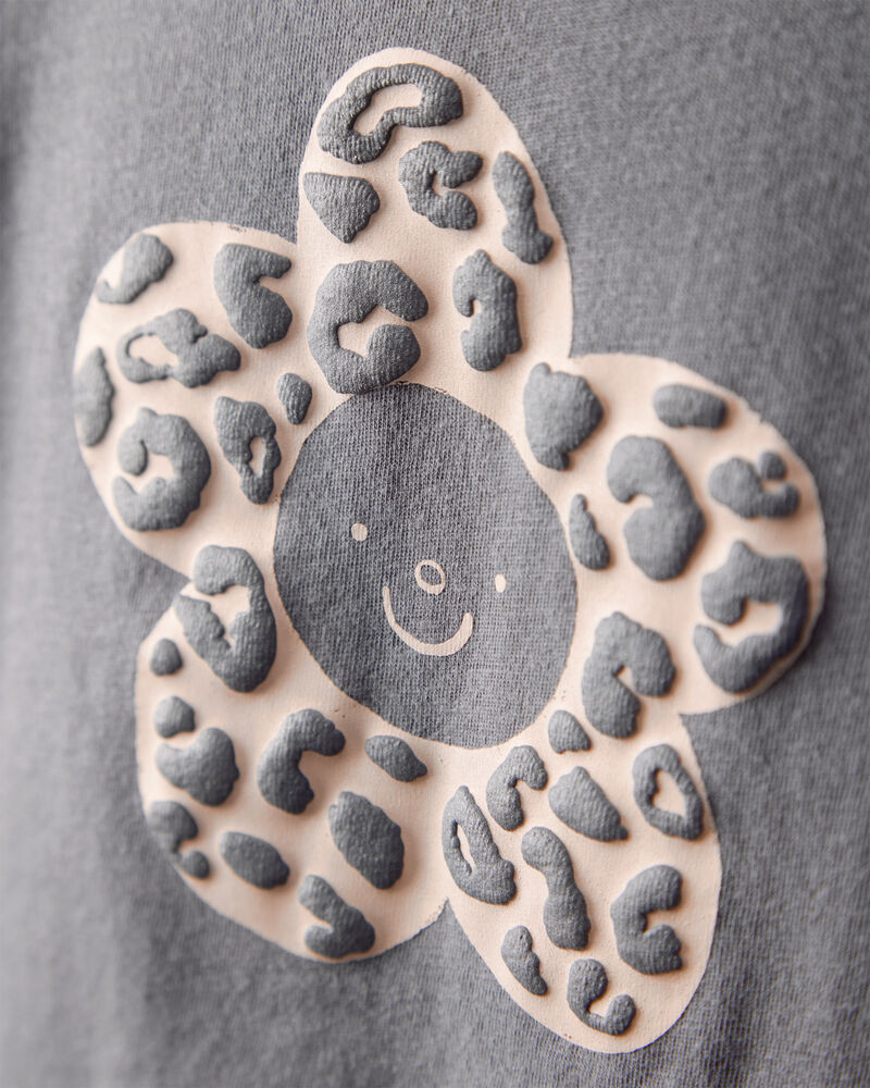 Toddler Girl Flower Long-Sleeve Graphic Tee - Grey, image 2 of 3 slides