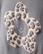 Toddler Girl Flower Long-Sleeve Graphic Tee - Grey, image 2 of 3 slides