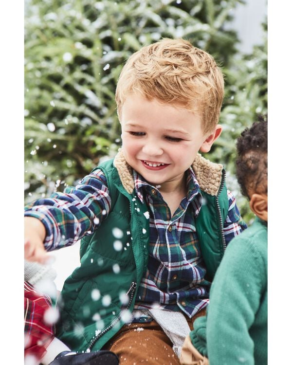 Green Toddler ZipFront Puffer Vest