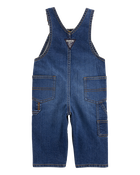 Baby Neutral Stretch Denim Classic Overalls - Dark Wash, image 2 of 5 slides