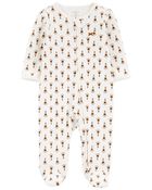 Baby Floral 2-Way Zip Cotton Sleep & Play Pajamas, image 1 of 3 slides