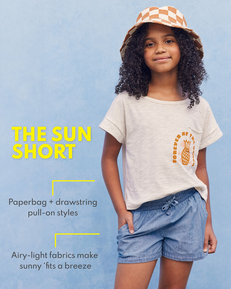 Kid Chambray Pull-On Sun Shorts, image 2 of 5 slides