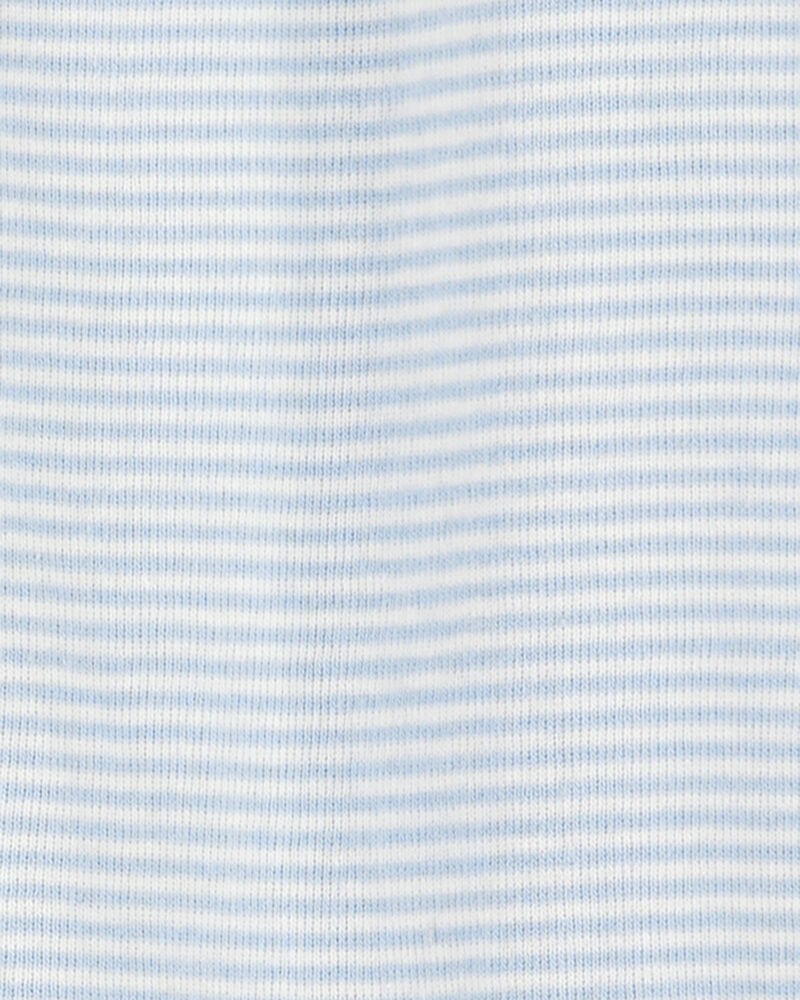 Baby 2-Pack 2-Way Zip Cotton Sleep & Play Pajamas - Blue/White, image 2 of 4 slides