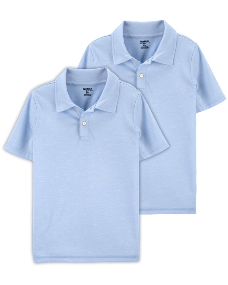 Kid 2-Pack Active Mesh Uniform Polos in Moisture Wicking BeCool™ Fabric, image 1 of 3 slides