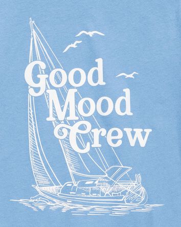 Kid Good Mood Crew Short-Sleeve Graphic Tee - Blue, 
