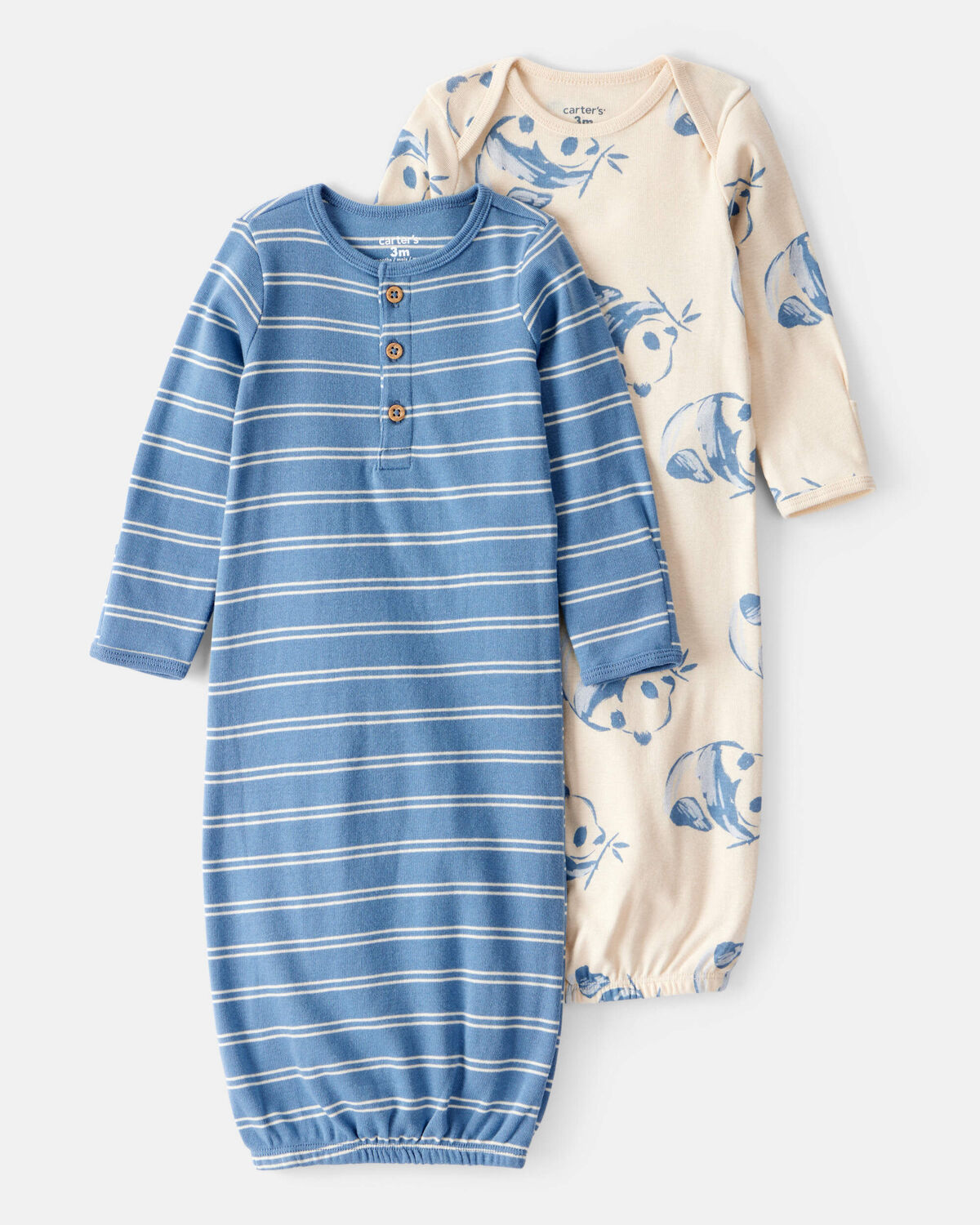 Blue/White Baby 2Pack Sleeper Gowns