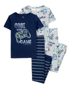Kid 4-Piece Gamer Cotton Pajamas, image 1 of 4 slides