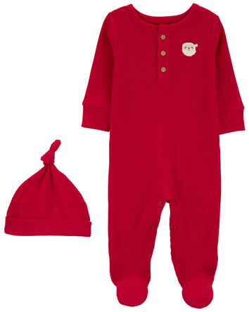 Baby 2-Piece Red Santa Sleep and Play Set, 