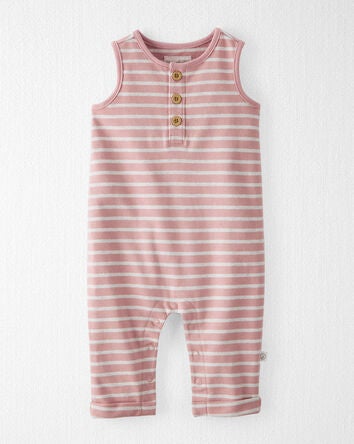 Baby Striped Organic Cotton Jumpsuit, 