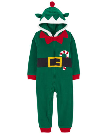 Toddler 1-Piece Elf Fleece Costume Pajamas, 