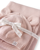 Baby Organic Cotton Sweater Knit Blanket and Cap Gift Set, image 3 of 4 slides