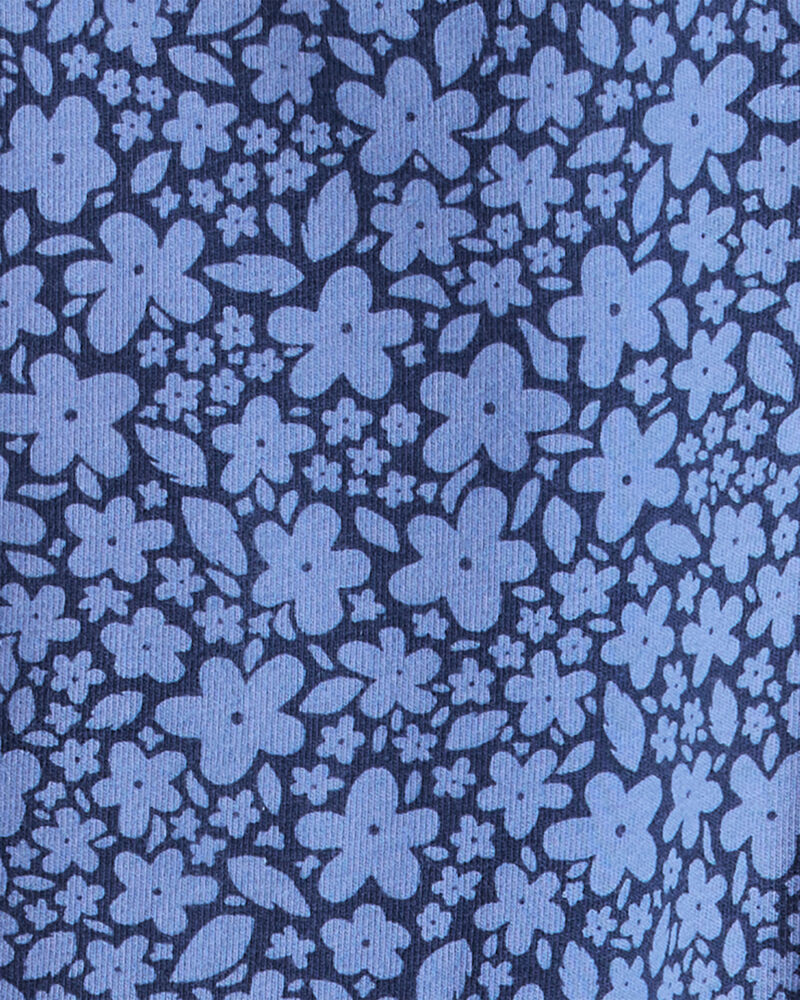 Girls Cotton Floral Stretch Flare Leggings - Purple, image 3 of 4 slides