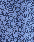 Girls Cotton Floral Stretch Flare Leggings - Purple, image 3 of 4 slides